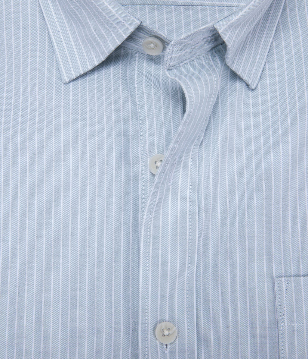 Camisa Hombre Oxford Regent M/Larga Rayas Verde