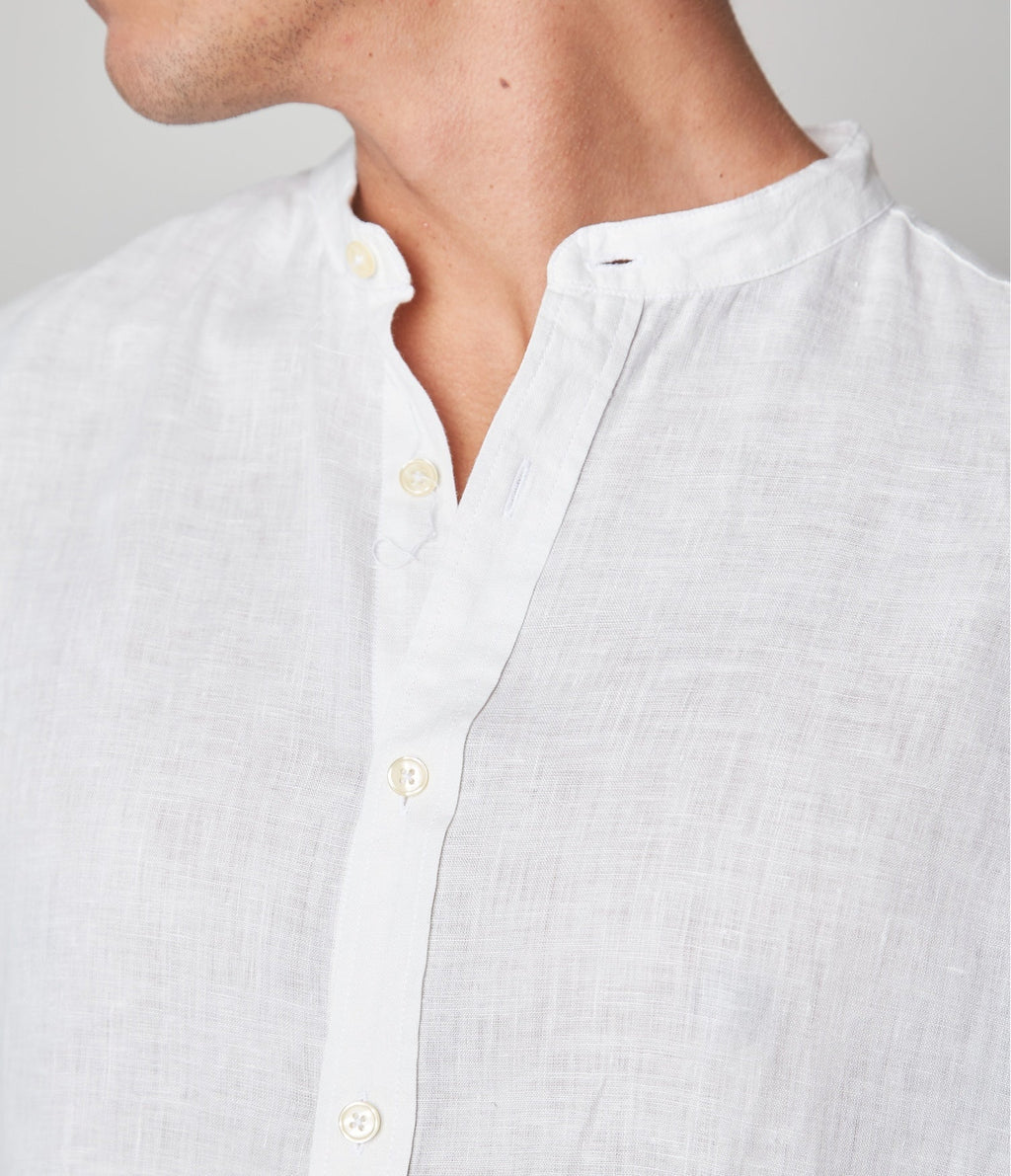 Camisa Hombre Lino Saonna M/Larga Blanca