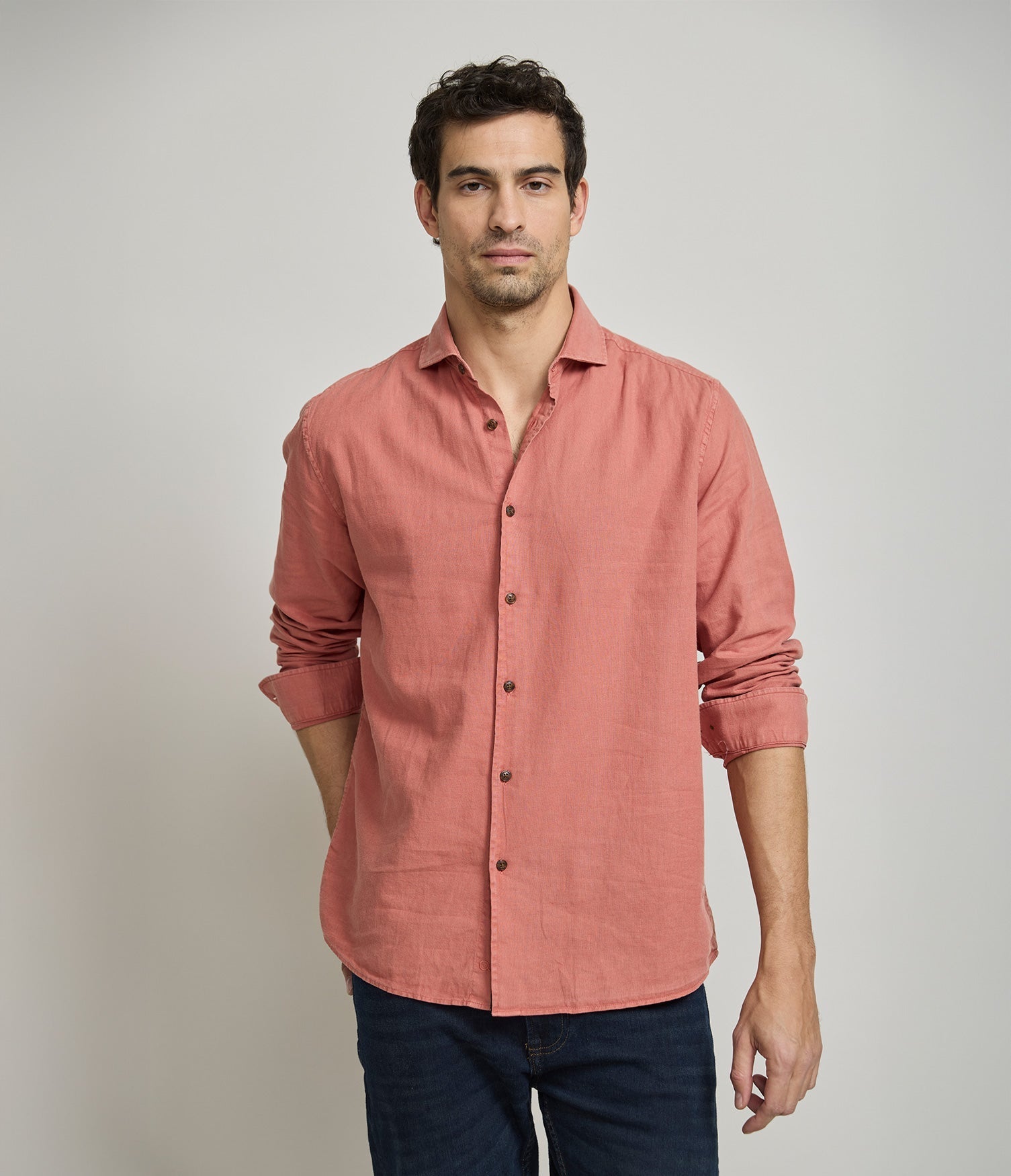 Camisa Hombre Silven M/Larga Terracota