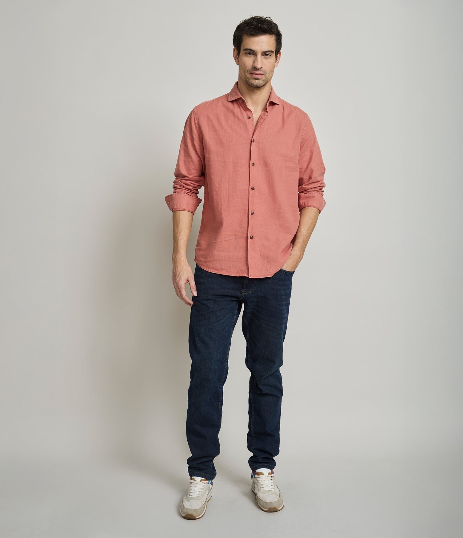 Camisa Hombre Silven M/Larga Terracota