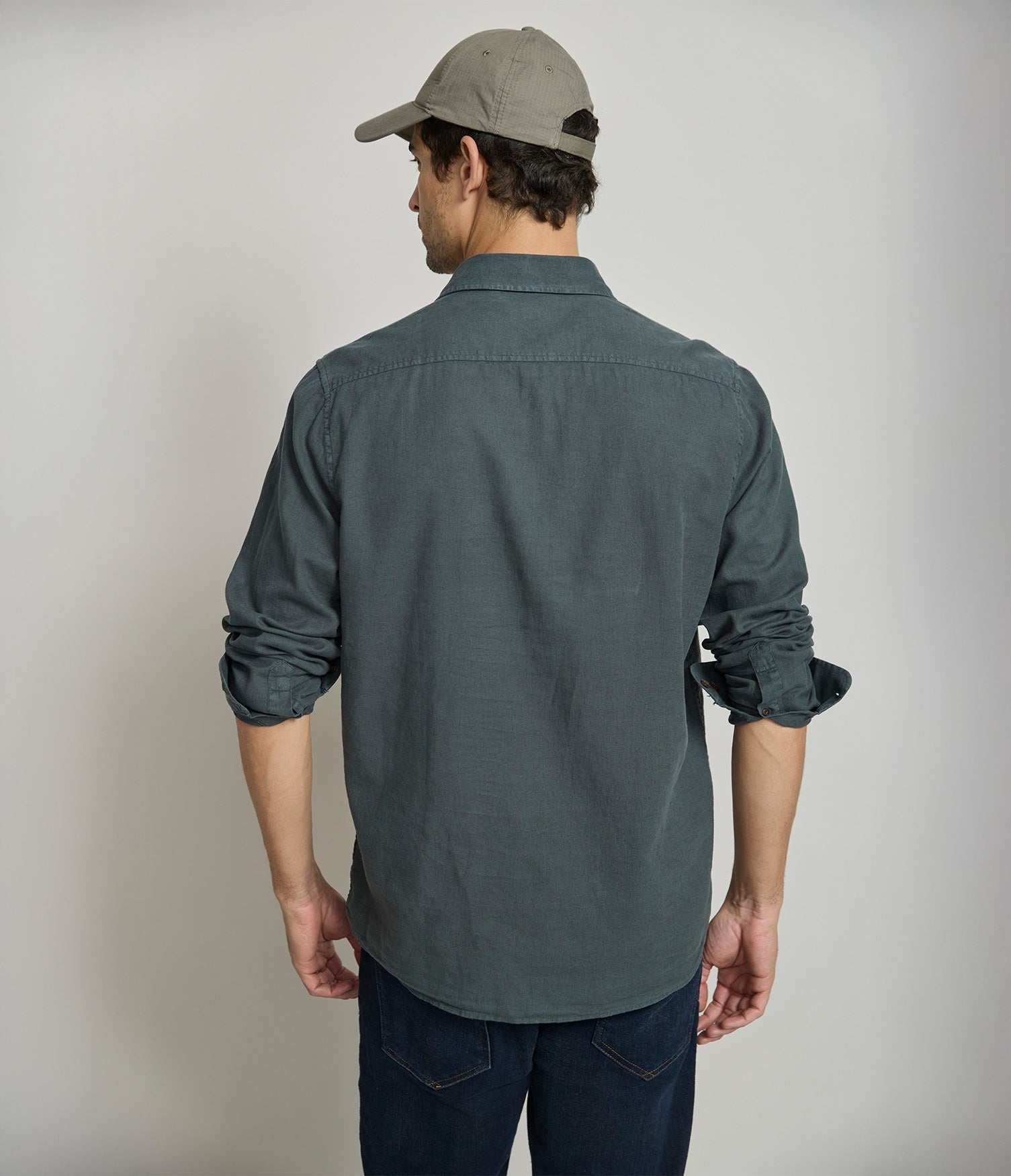 Camisa Hombre Silven M/Larga Verde Oscuro