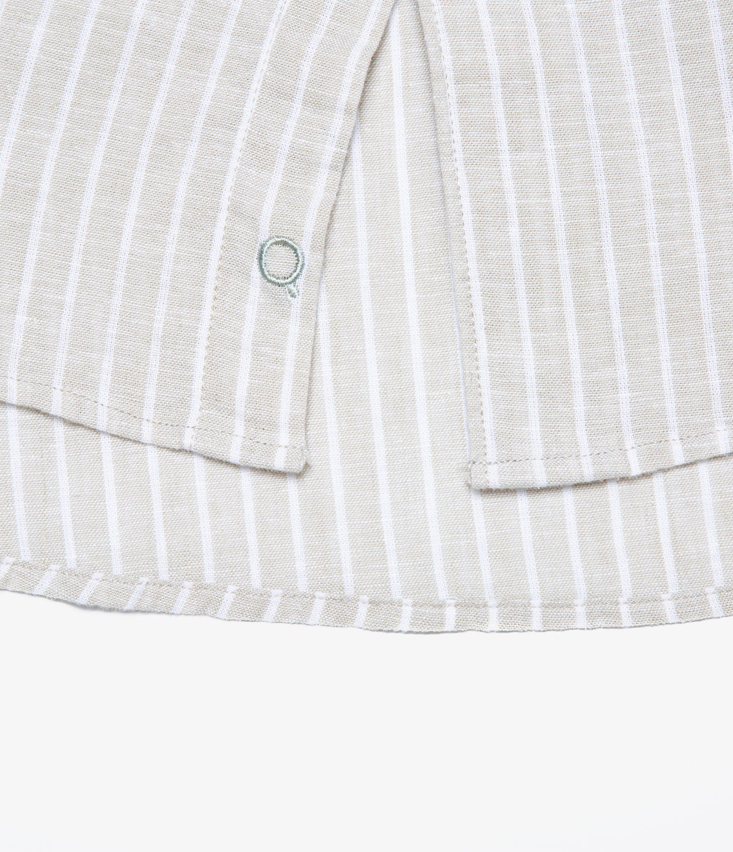 Camisa Hombre Lino Rayas Beige