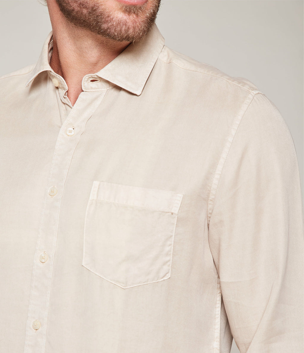 Camisa Hombre Lyocell Beige