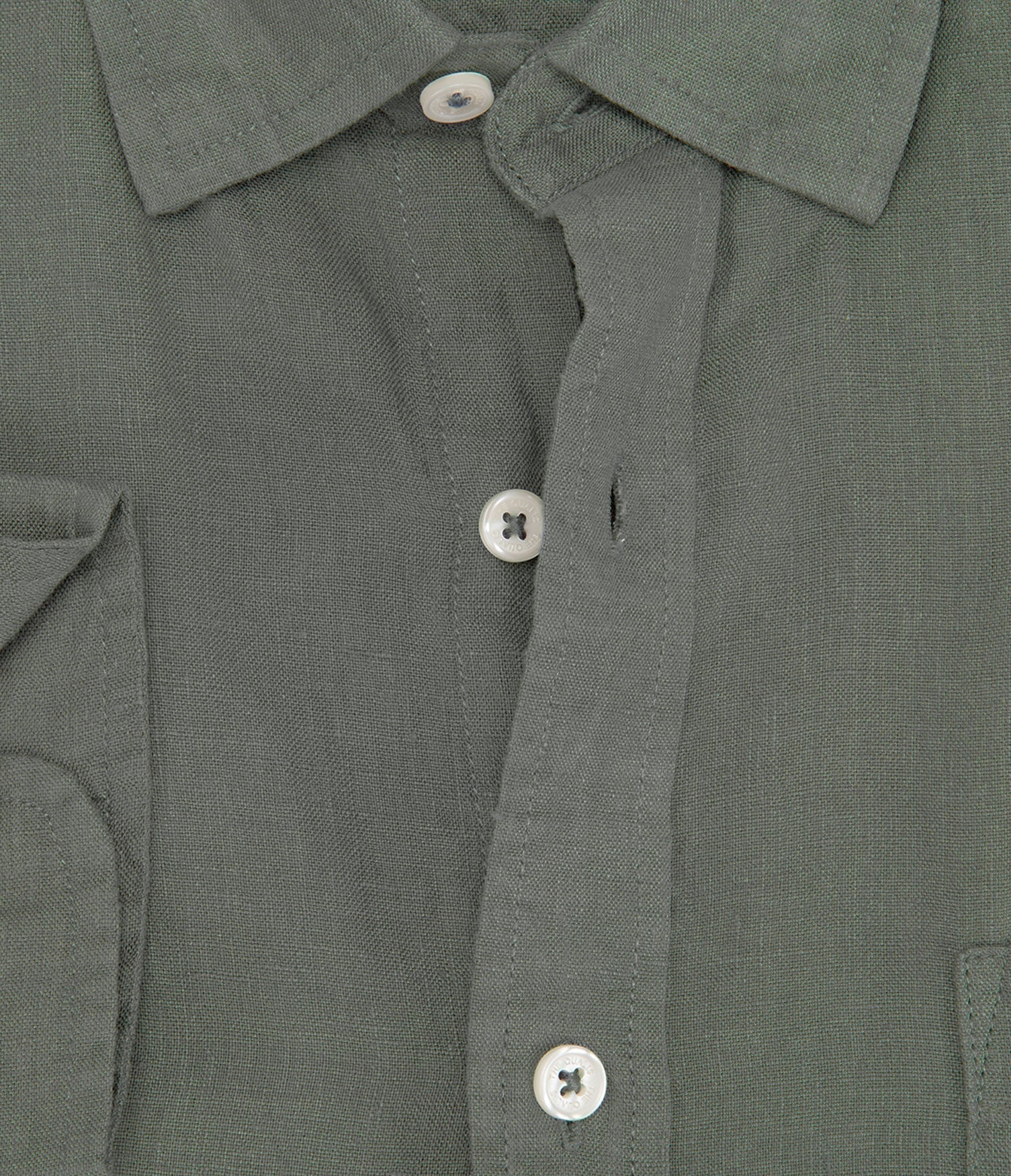 Camisa Hombre Lino Sicilia M/Larga Verde Oscuro
