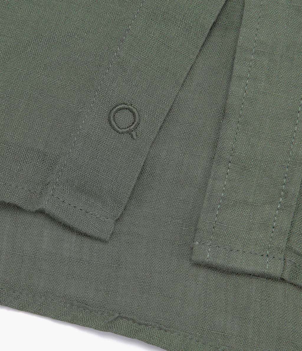 Camisa Hombre Lino Sicilia M/Larga Verde Oscuro