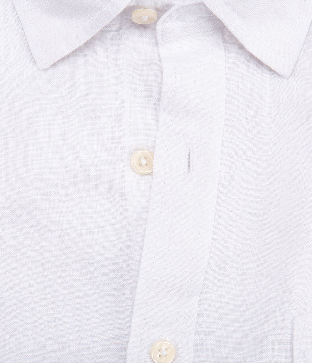 Camisa Hombre Lino Sintra M/Corta Blanco